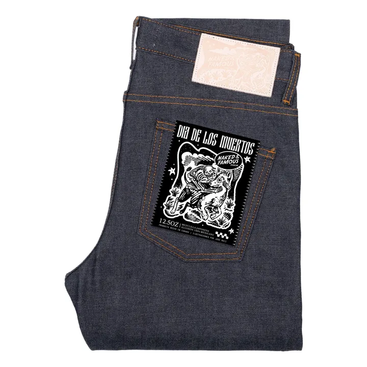 Jean Super Guy Dia De Los Muertos Selvedge | Indigo- Image produit n°0