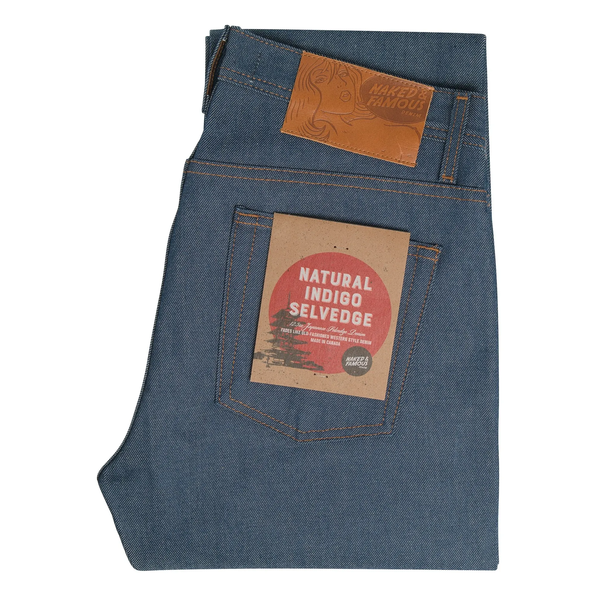 Naked & Famous Indigo Weird Guy Natural Selvedge Jeans