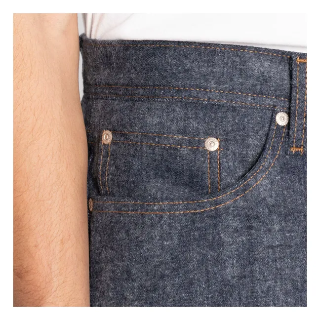 Jean Weird Guy Max cimosa a spazzola | Indigo