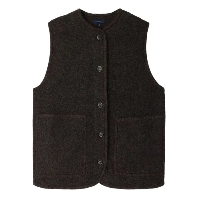 Chicago Virgin Wool Sleeveless Jacket | Brown