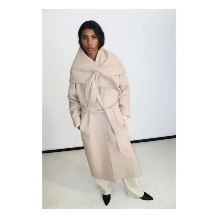 Manteau Kristine Laine Recyclée | Sable- Image produit n°5