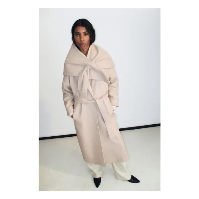 Kristine Recycled Wool Scarf | Sand