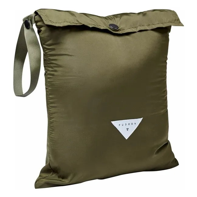 Chaqueta reversible con capucha y efecto cizalla | Verde Kaki