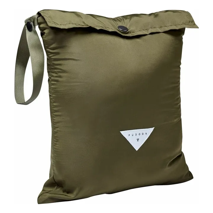 Capuche Doudoune Réversible Effet Shearling | Vert kaki- Image produit n°6