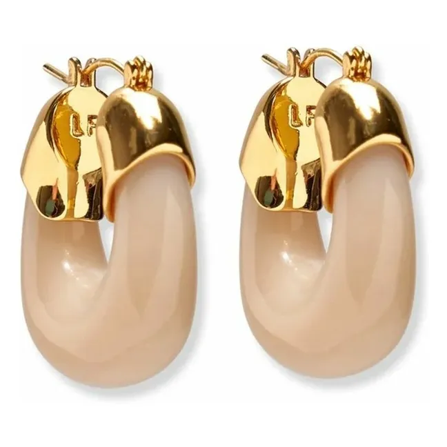 Mini Organic Earrings | Beige