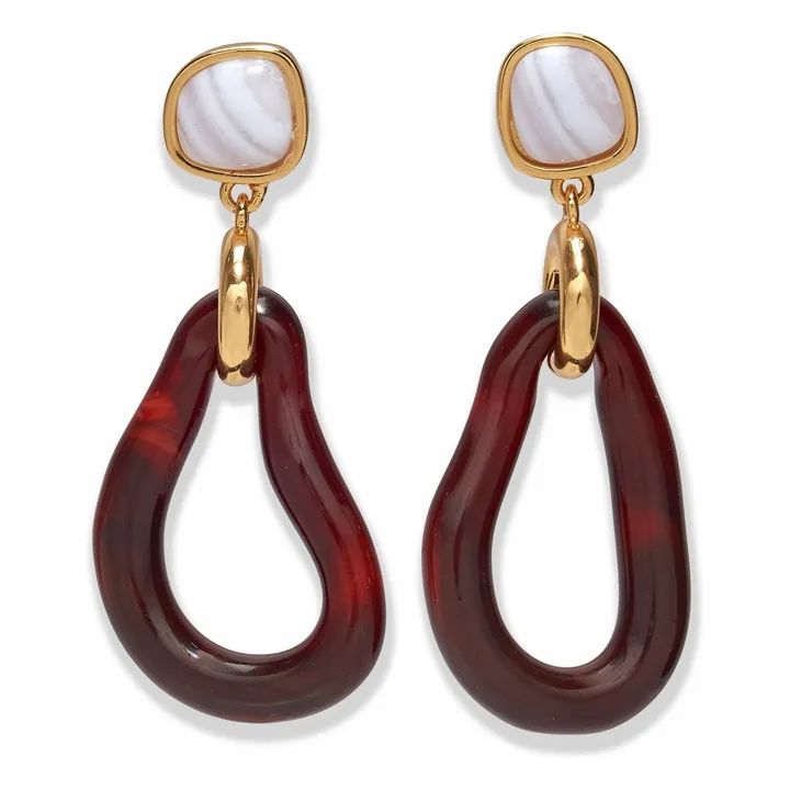 Boucles d'Oreilles Galina | Rouge foncé- Image produit n°0