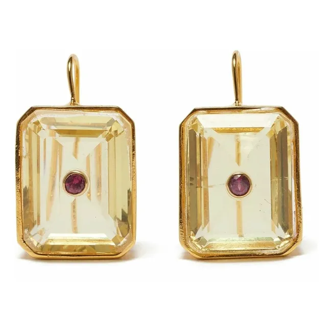 Boucles d'Oreilles Tile | Citrine