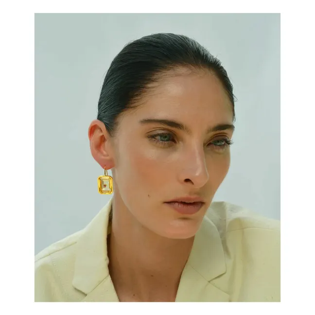 Boucles d'Oreilles Tile | Citrine