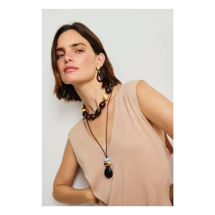 Boucles d'Oreilles Galina | Rouge foncé- Image produit n°2