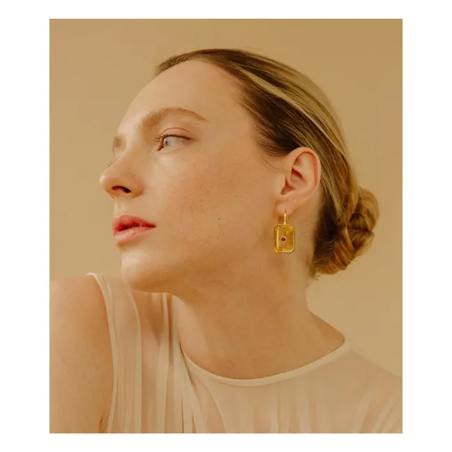 Boucles d'Oreilles Tile | Citrine