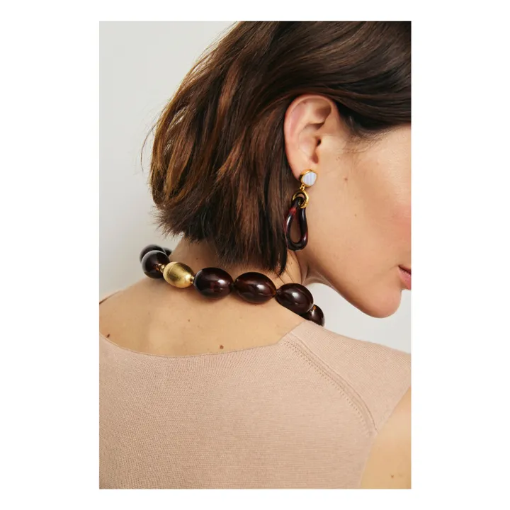 Boucles d'Oreilles Galina | Rouge foncé- Image produit n°1