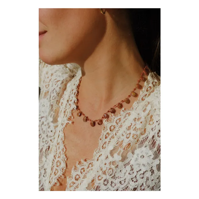 Harper Drops &amp; Beads Halskette | Roter Jaspis