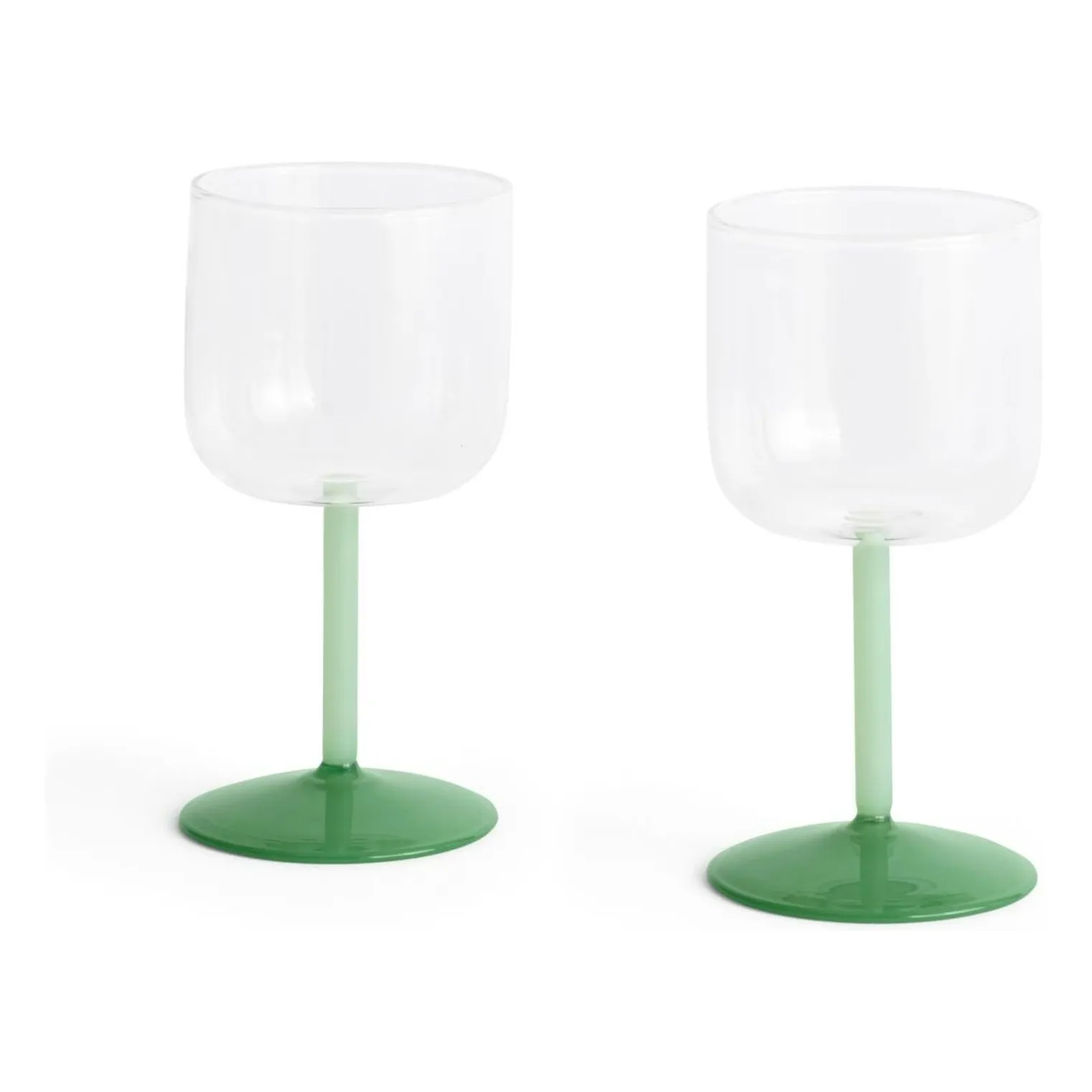Hay Dark Green Tint Wine Glasses - Set Of 2
