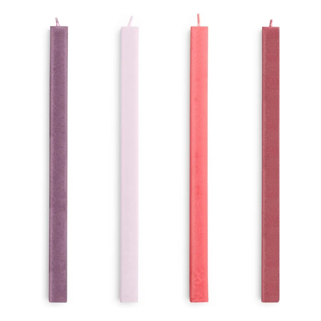 Hay Red Square Candles - Set Of 4