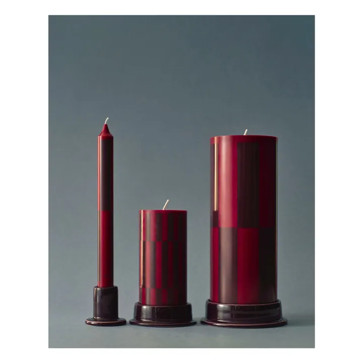 Bougeoir Tube en faïence  | Bordeaux- Image produit n°1