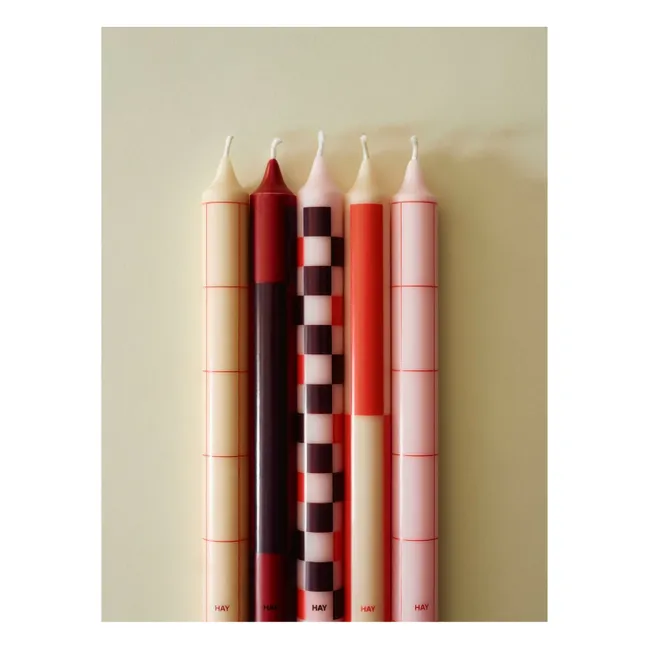 Candele con motivo - Set di 4 candele | Rosso