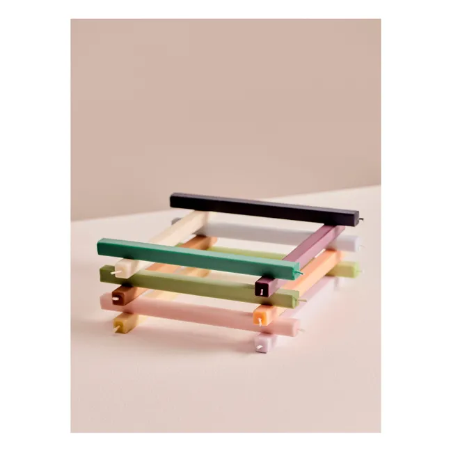 Quadratische Kerzen - 4er-Set | Grün