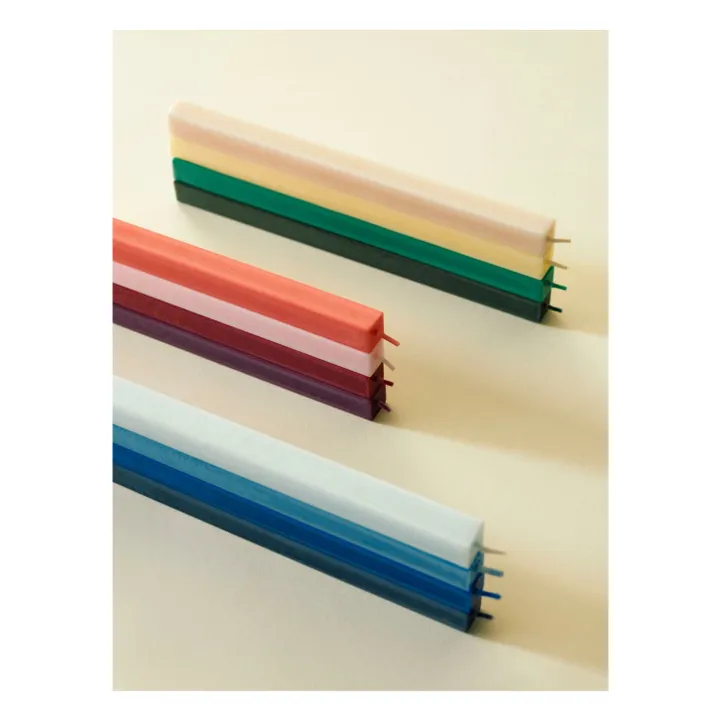 Bougies carrées - Set de 4 | Vert- Image produit n°1