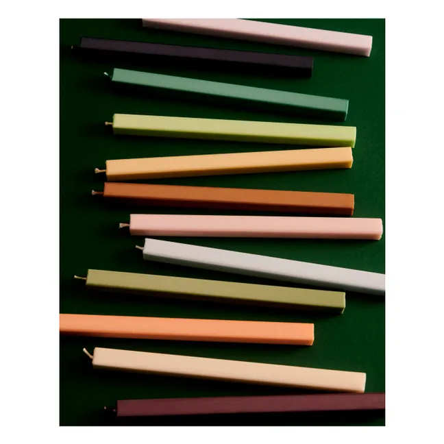 Quadratische Kerzen - 4er-Set | Grün