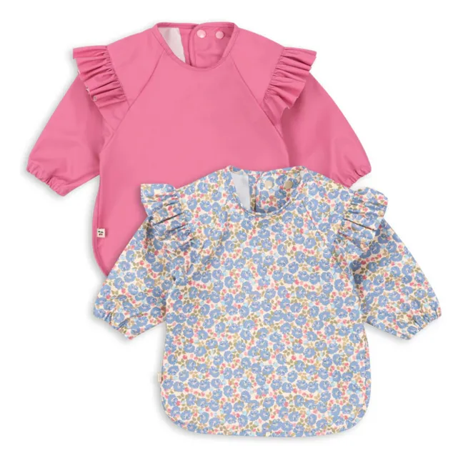 Bibs with Rosier sleeves - Set of 2 | Pink