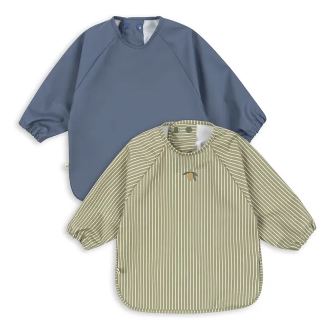 Stripes Bibs with sleeves - Set of 2