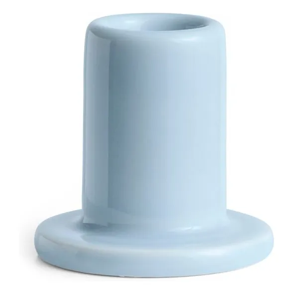 Bougeoir Tube en faïence  | Bleu Clair