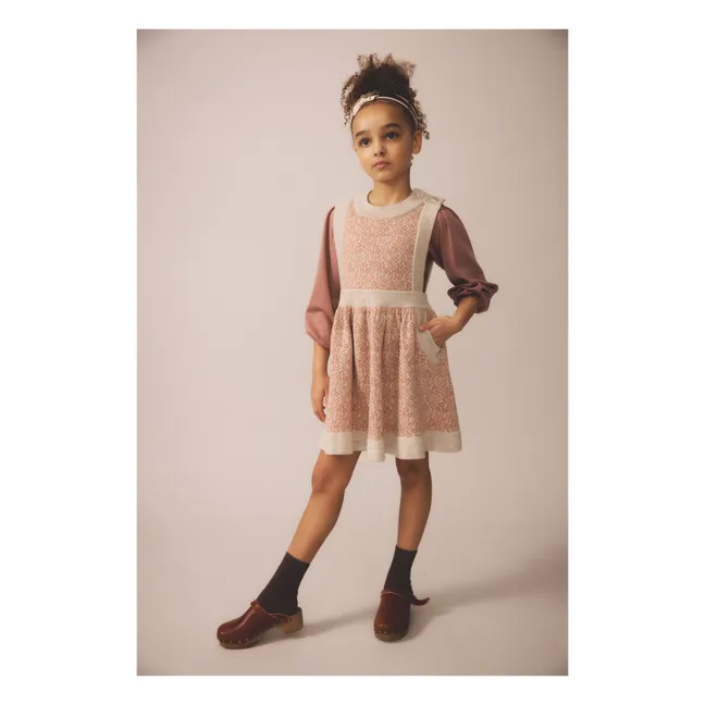 Robe Mathilda Laine de Mérinos | Rose pâle