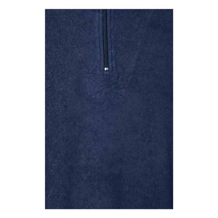 Sweat Col Zippé Bobypark Bouclette Coton Bio | Bleu foncé- Image produit n°3