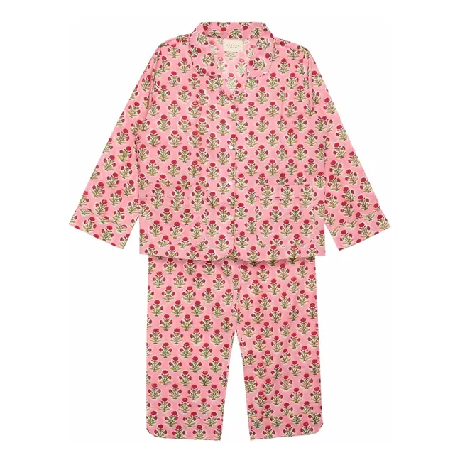 Pyjama Nuit Fleuri Coton Bio - Collection Enfant | Rose