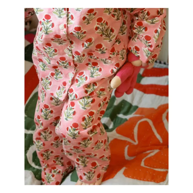 Pyjama Nuit Fleuri Coton Bio - Collection Enfant | Rose