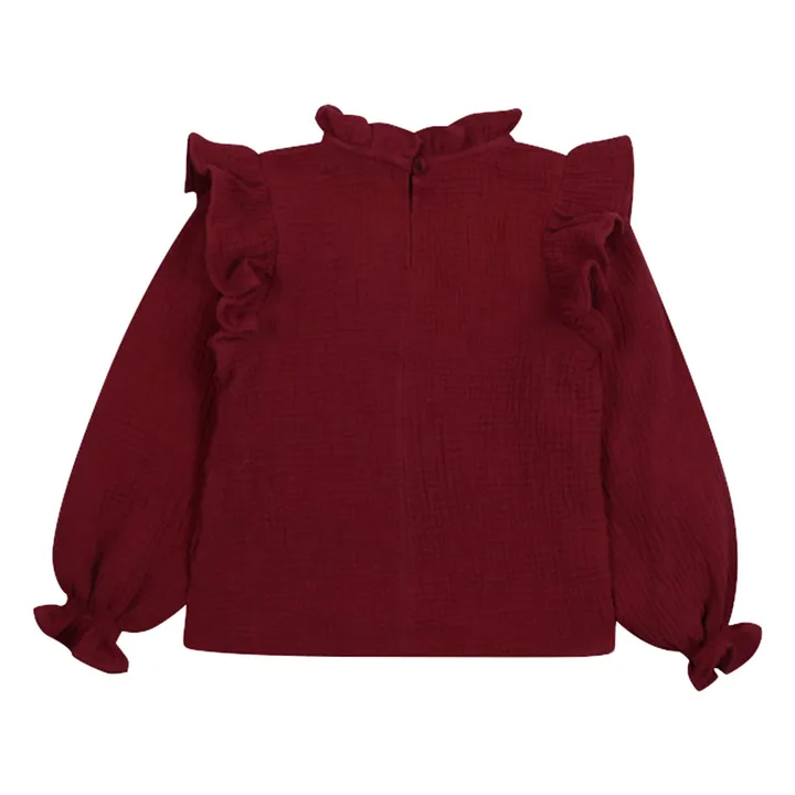 Blouse Maitea Double Gaze de Coton | Bordeaux- Image produit n°4