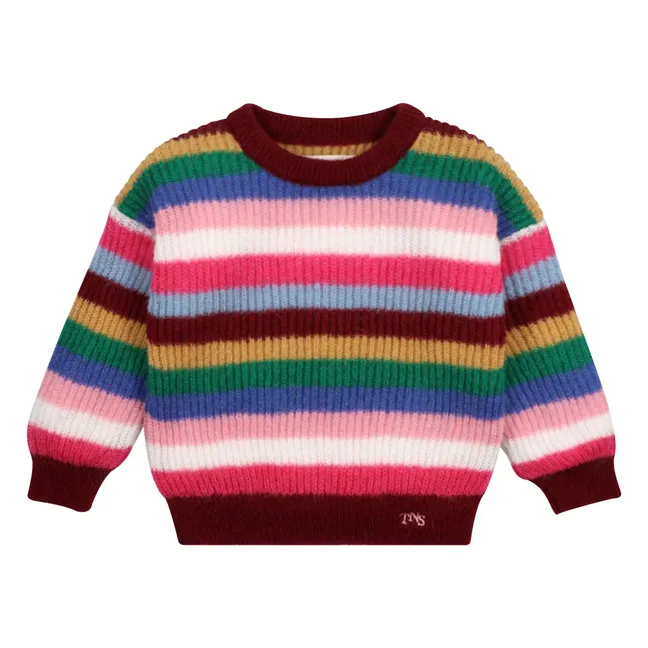 Astrid Striped Mohair Sweater | Pink