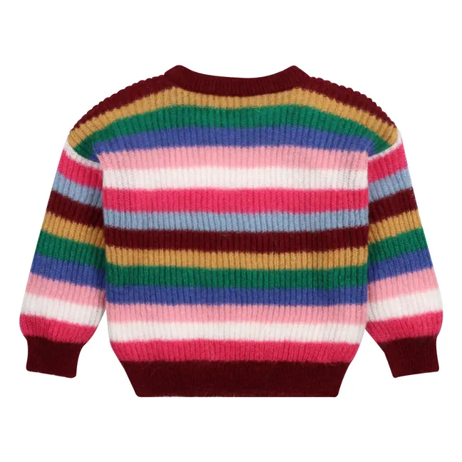 Astrid Striped Mohair Sweater | Pink