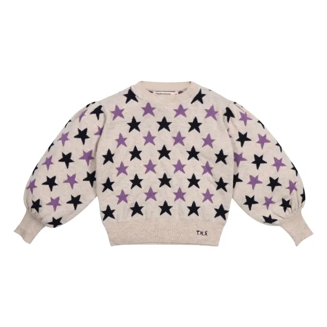 Ximena Etoiles Wool and Recycled Fiber Sweater | Beige