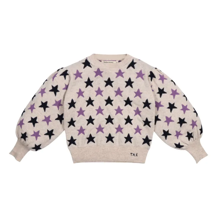 Pull Ximena Etoiles Laine et Fibres Recyclées | Beige- Image produit n°0