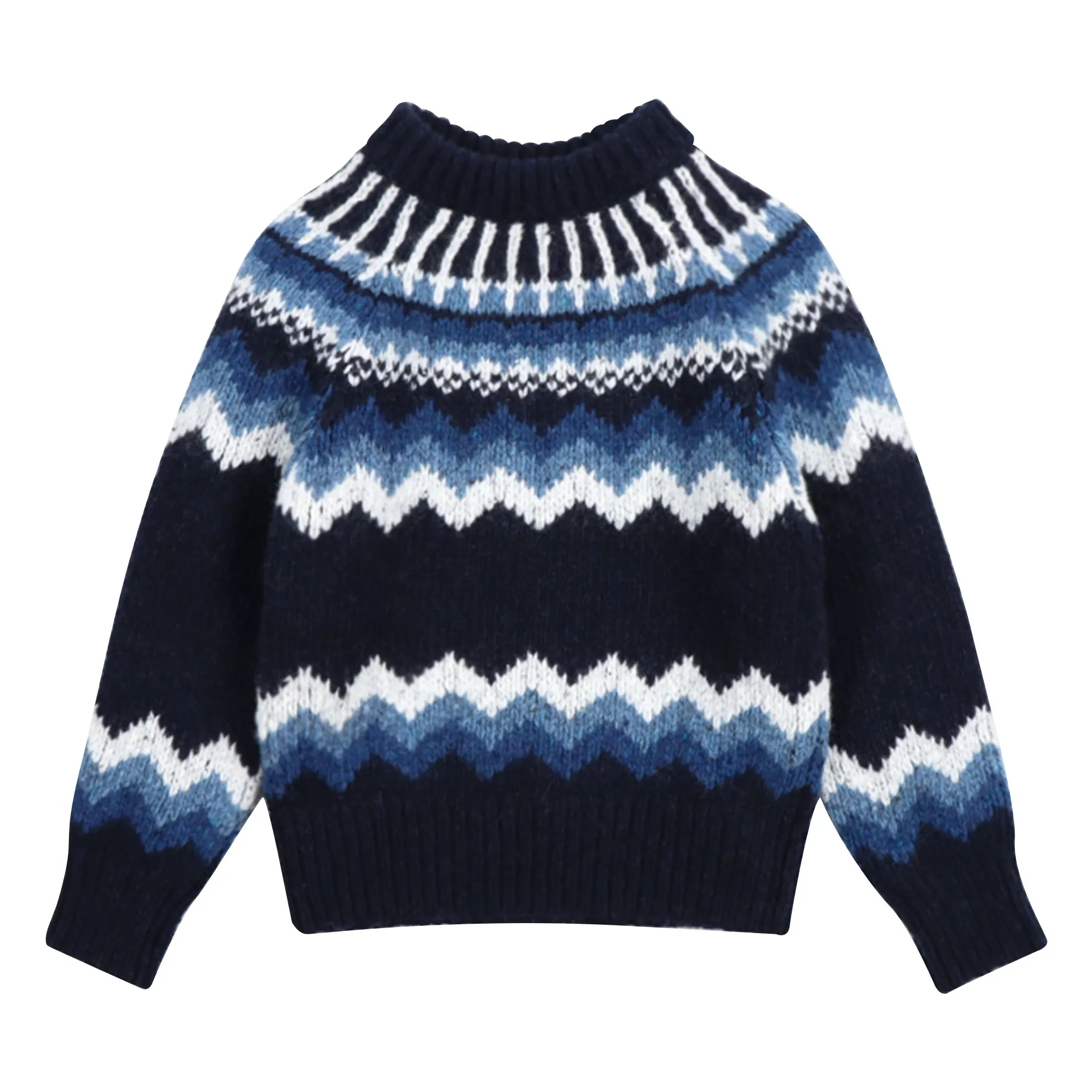 The New Society Navy Blue Lucas Wool And Recycled Fiber Sweater