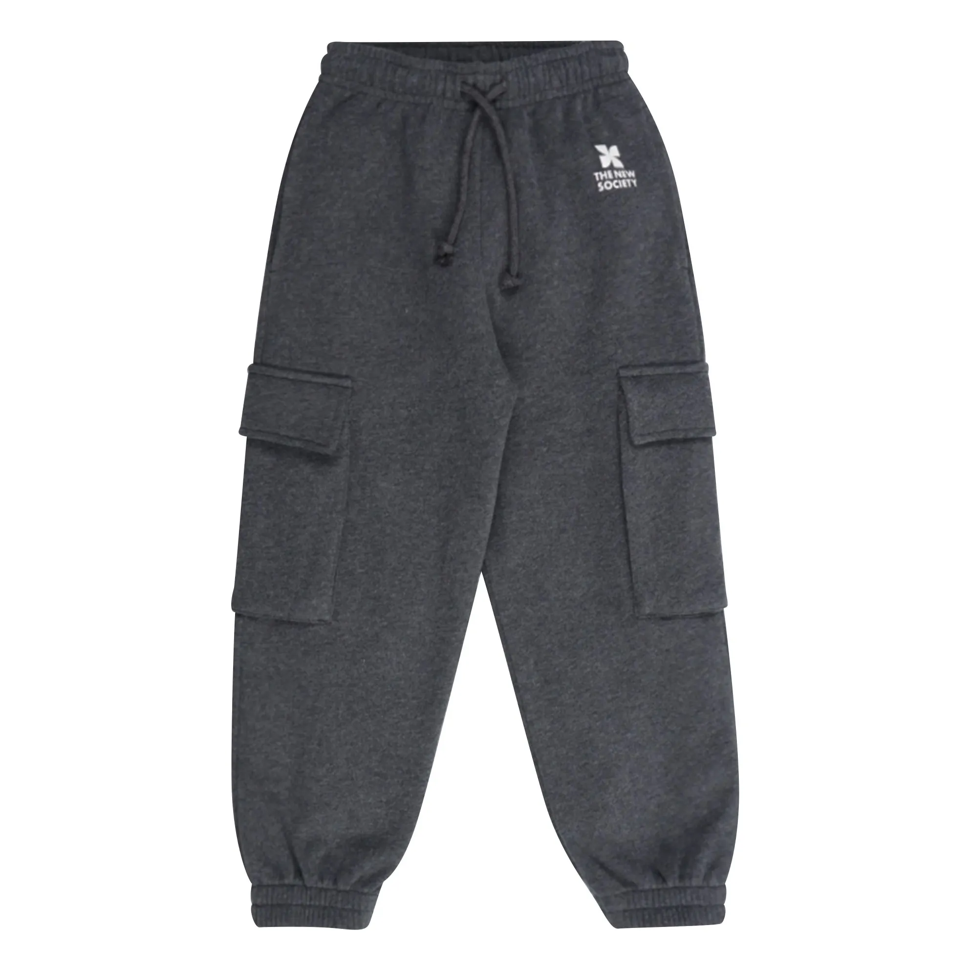 The New Society Dark Grey Jogger Cargo Logo
