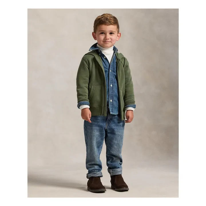 Sweat Zippé Logo | Vert kaki- Image produit n°1