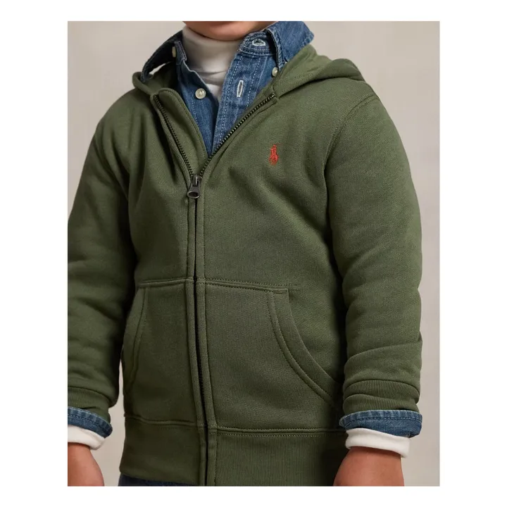 Sweat Zippé Logo | Vert kaki- Image produit n°2