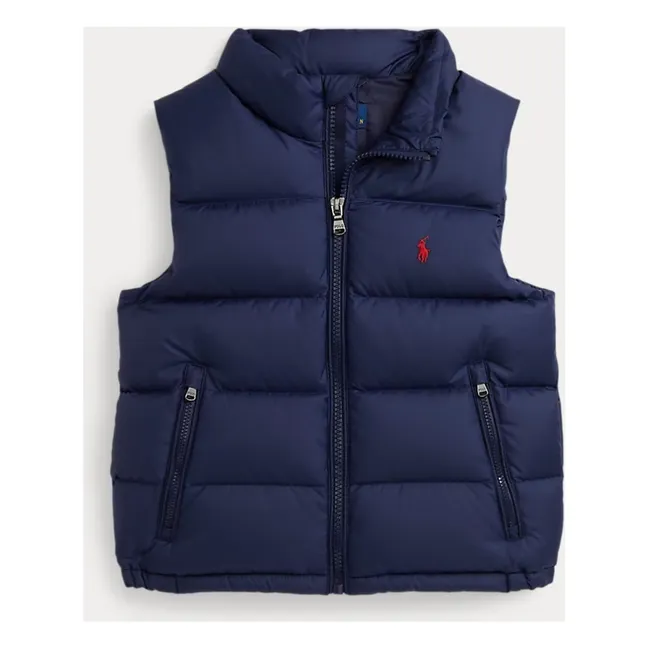 Logo Ärmellose Daunenjacke Recycelte Fasern | Navy