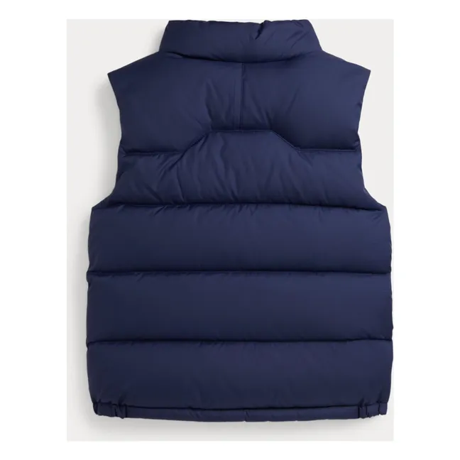 Chaqueta de plumón sin mangas con logotipo Fibras recicladas | Azul Marino