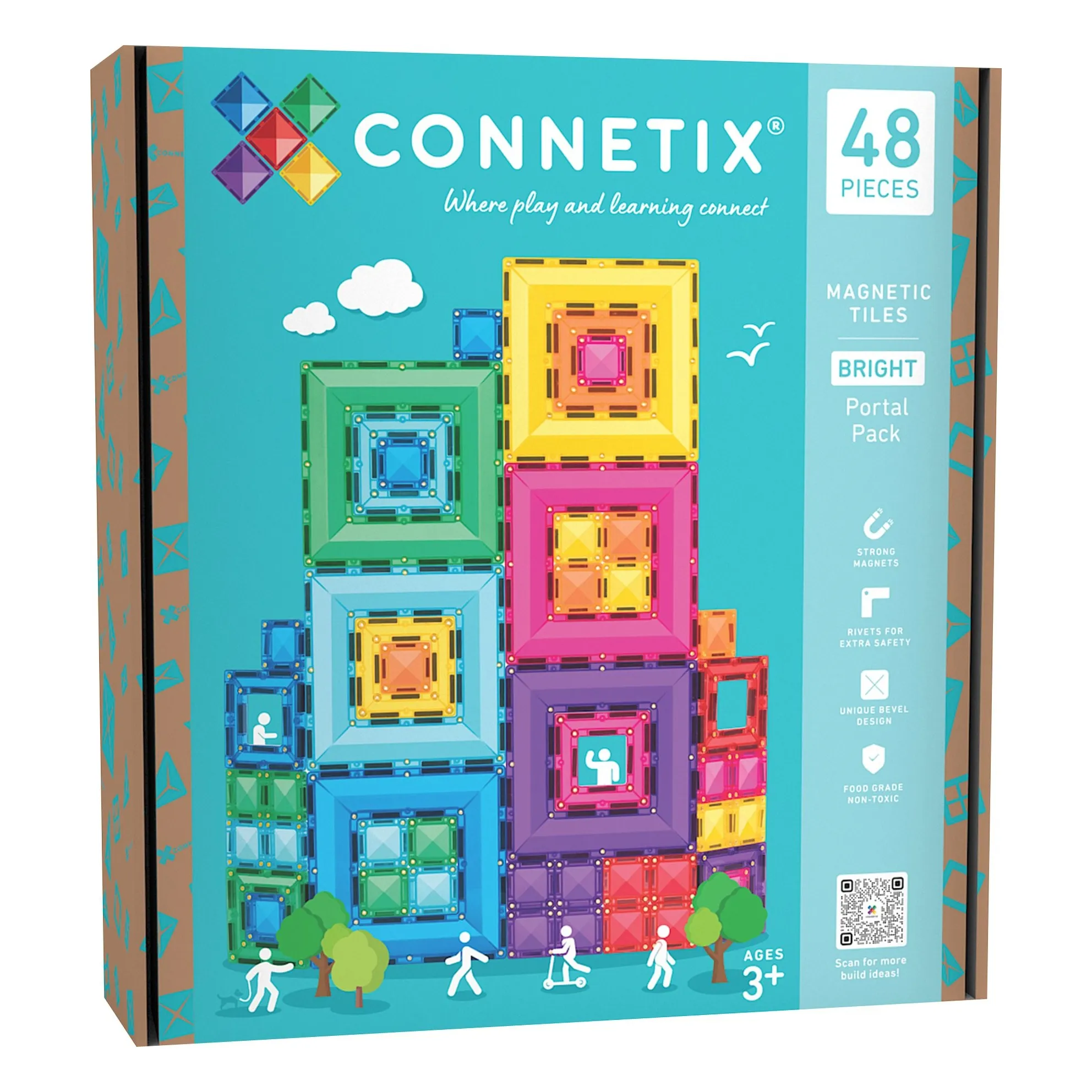 Connetix Rainbow Bright Portal Pack - 48 Pieces