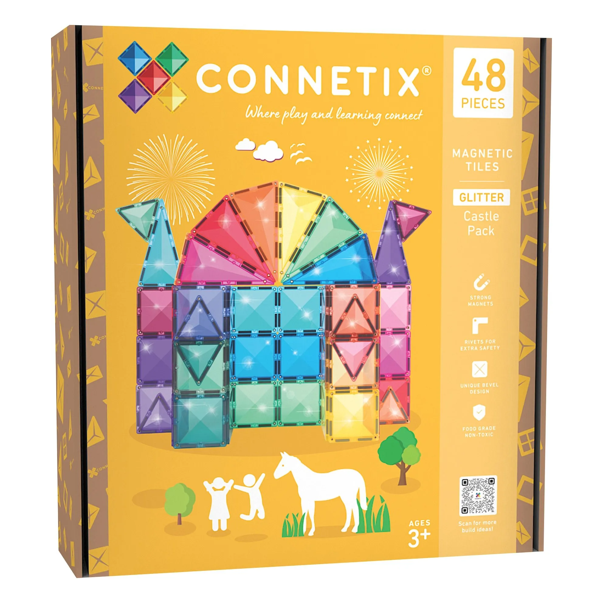 Connetix Pastel Glitter Castle Pack