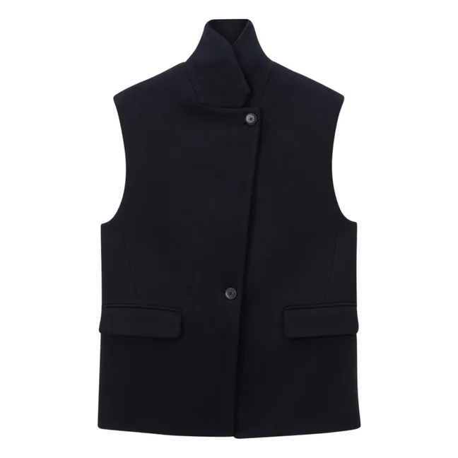 Veste Sans Manches Laine | Bleu marine