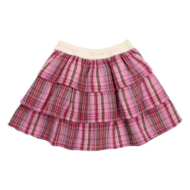 Falda Adriana de doble gasa de algodón | Rosa