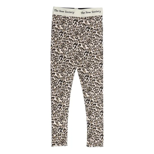 Legging Côtelé Léopard | Beige