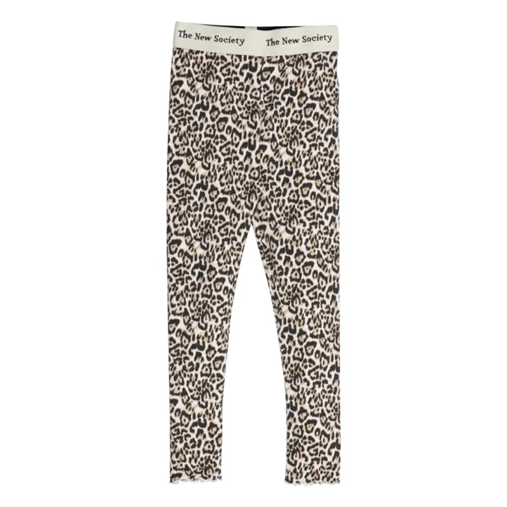 Legging Côtelé Léopard | Beige- Image produit n°0