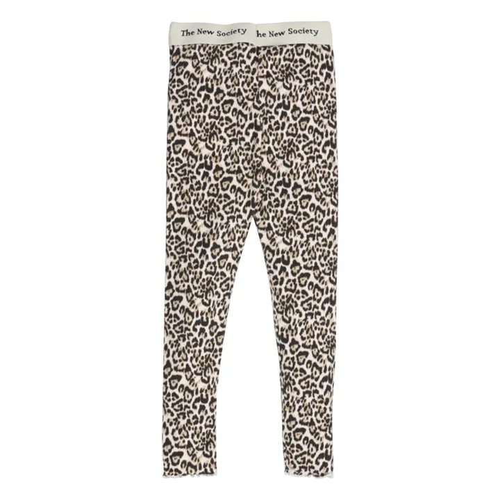 Legging Côtelé Léopard | Beige- Image produit n°1