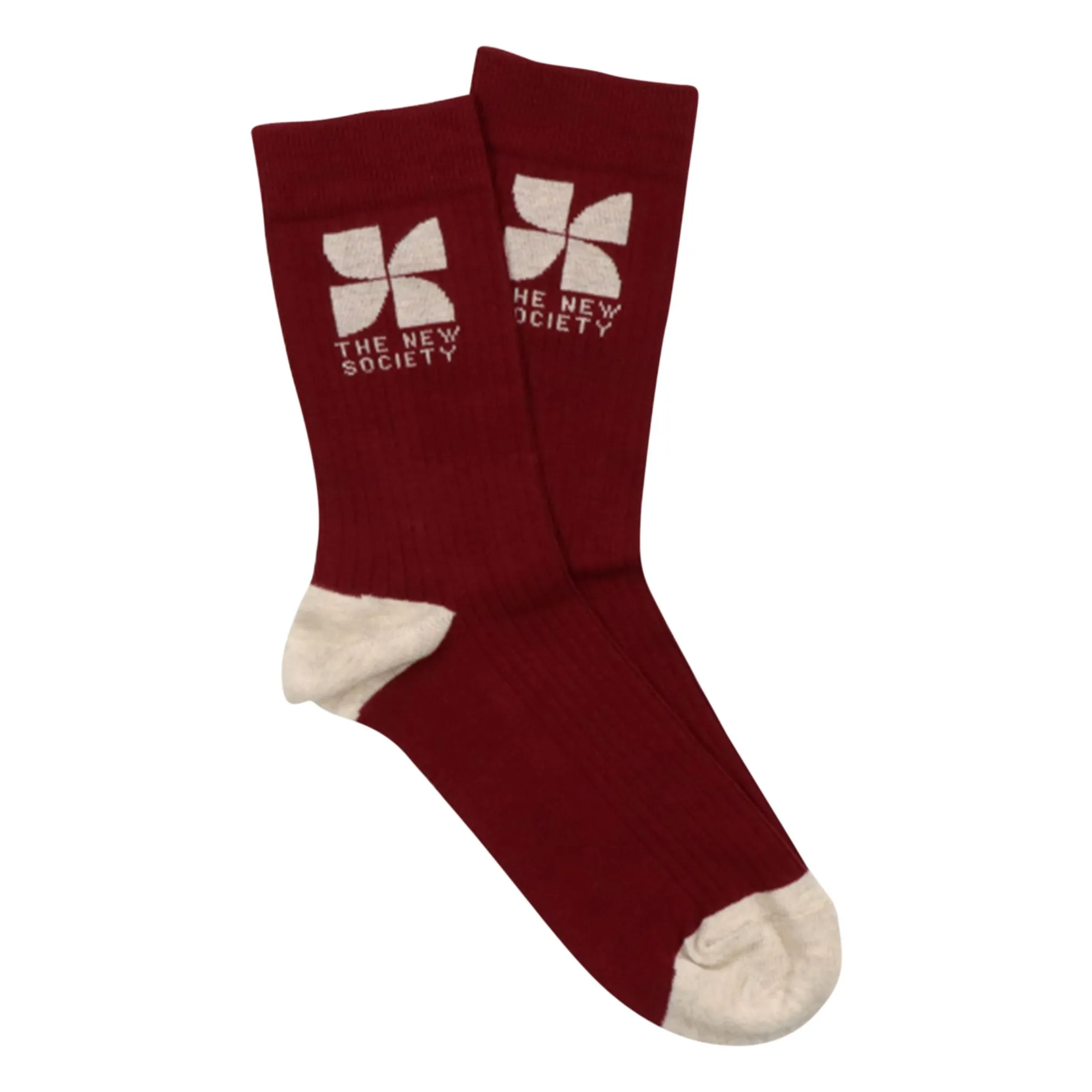 The New Society Burgundy Logo Socks