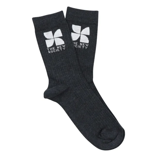 Chausettes Logo | Gris chiné